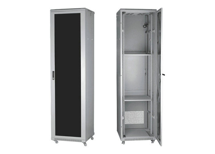 Van het de Serverrek van de glasdeur Kabinet 100mm Diepte Koudgewalst Staal met Poederlaag die YH2002 beëindigen