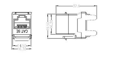 Cat.5E RJ45-de hefboomkroon 180 graad8p8c modulaire hefboom hoog-Betrouwbare YH7004 van de Netwerkhoeksteen